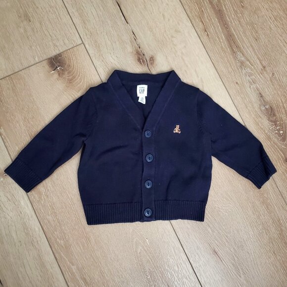 Baby Gap Navy Knit Cardigan Size 6-12 months Preppy Easter Special Occasion - Picture 1 of 11